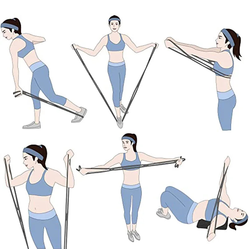 7 Holes Pilates Yoga Fitness Resistance Band