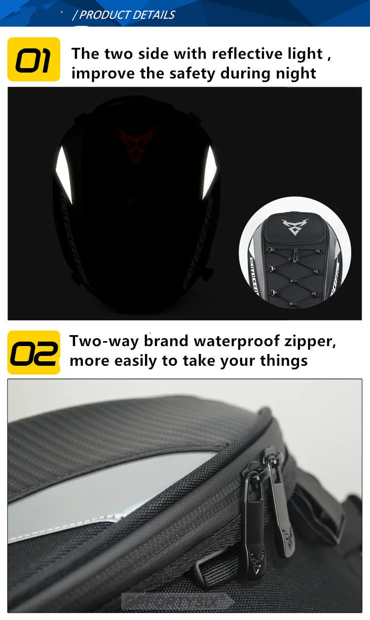 Motocentric Waterproof Motorcycle Tail Bag Multifunction