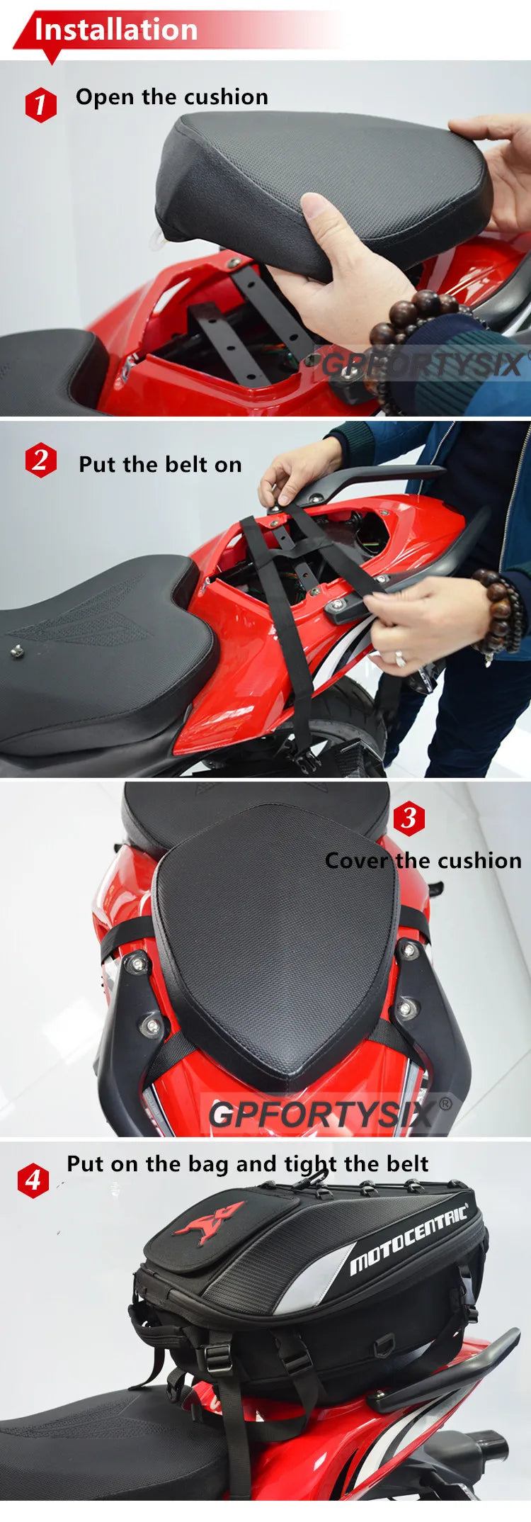 Motocentric Waterproof Motorcycle Tail Bag Multifunction