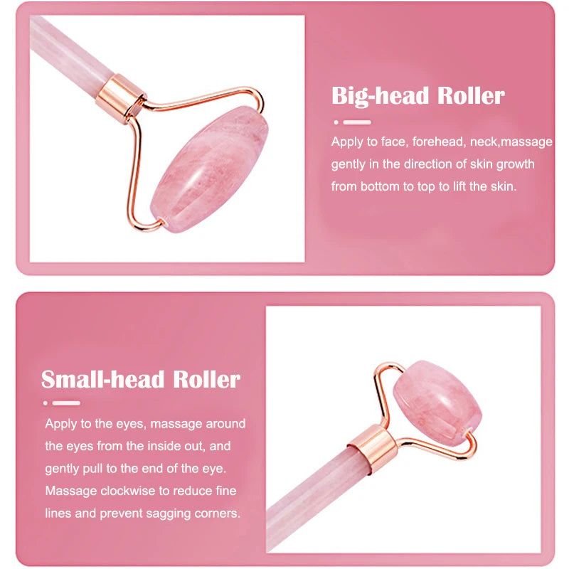 Natural Rose Quartz Jade Roller