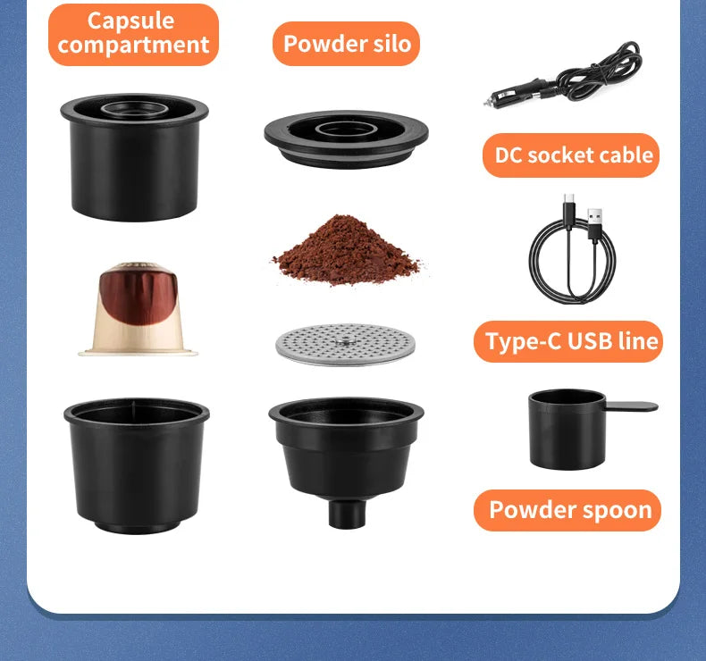 3-in-1 Portable Coffee Maker for Capsule Coffee