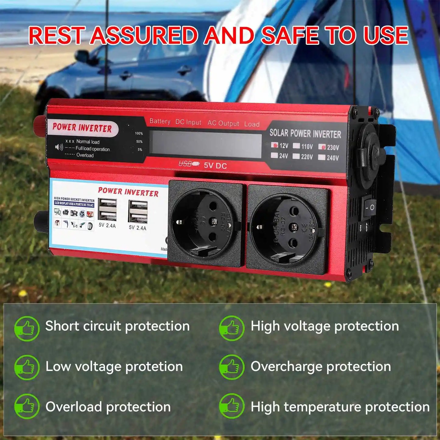 4000W 3000W Power Inverter DC 12V To AC 220V 230V Transformer