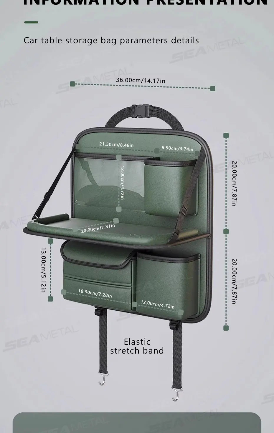 SEAMETAL Car Seat Back Storage