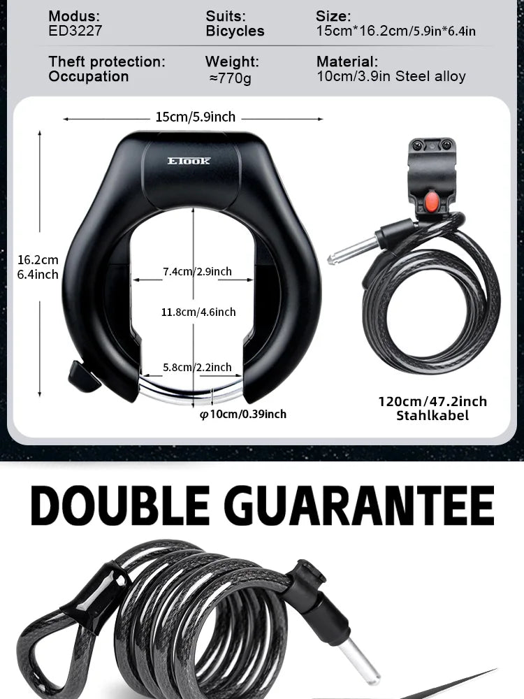 ETOOK Bike Horseshoe Lock Anti-Theft