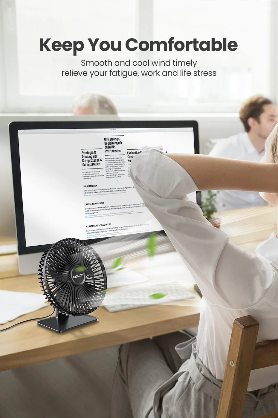 GAIATOP Desk Fan Portable