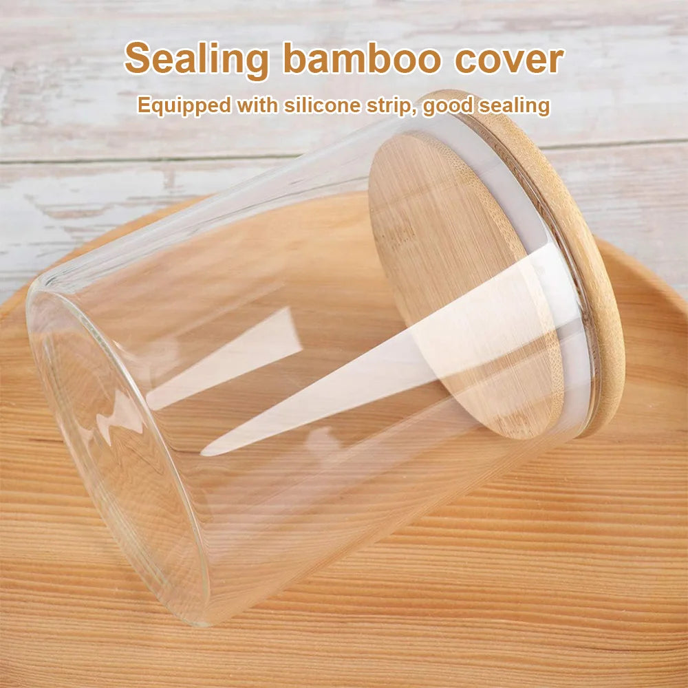 5-teiliges Airtight Glass Storage Jar Set with Bamboo Lids