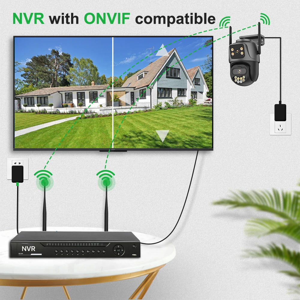 External Wifi PTZ Camera Dual Lens 4K 8MP HD Outdoor