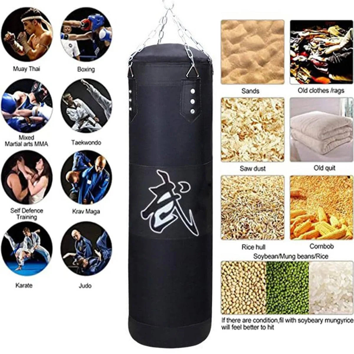 Heavy Punching Bag Set with Ceiling Hook Steel Krass Market Krass Market .