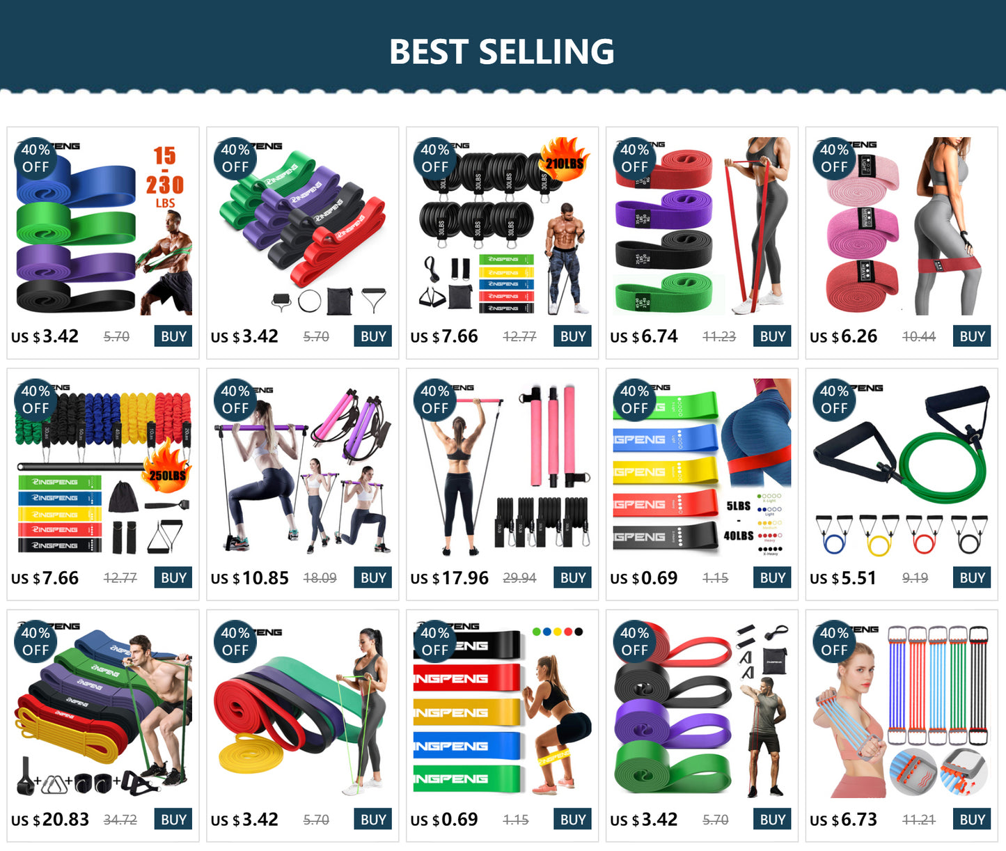 Resistance Bands Set 7 Piece