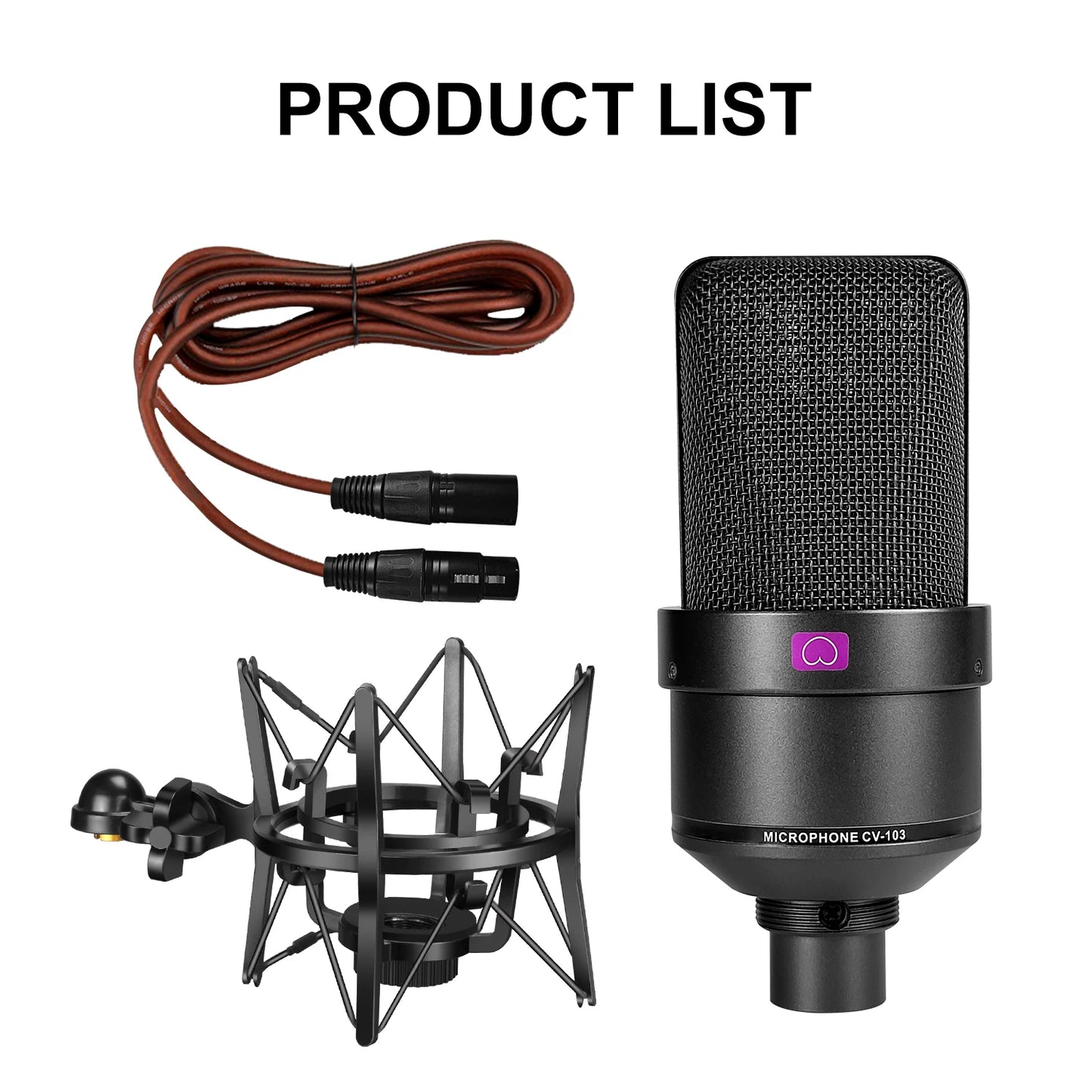 Professional Cardioid Studio Mic for Recording, Podcasting