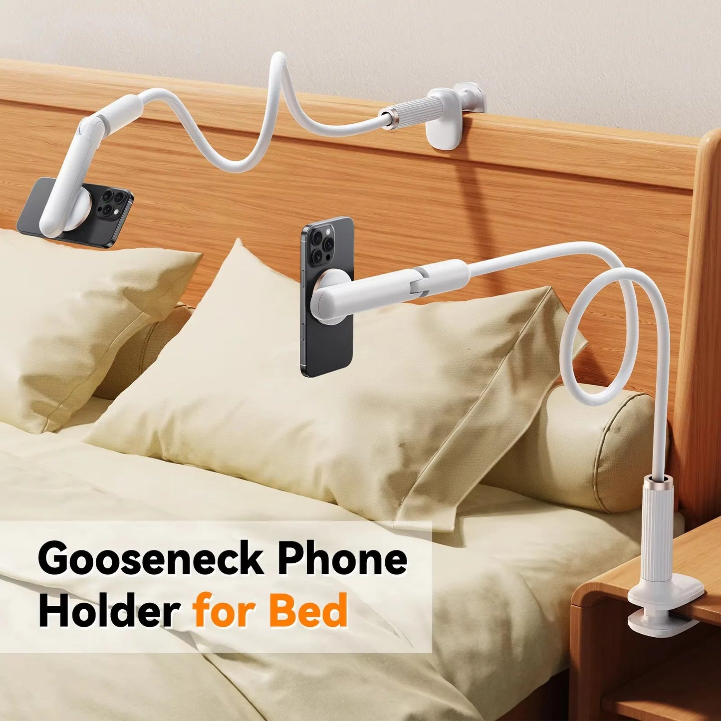 Eary Gooseneck Phone Stand Holder For Bed Kitchen Magnetic