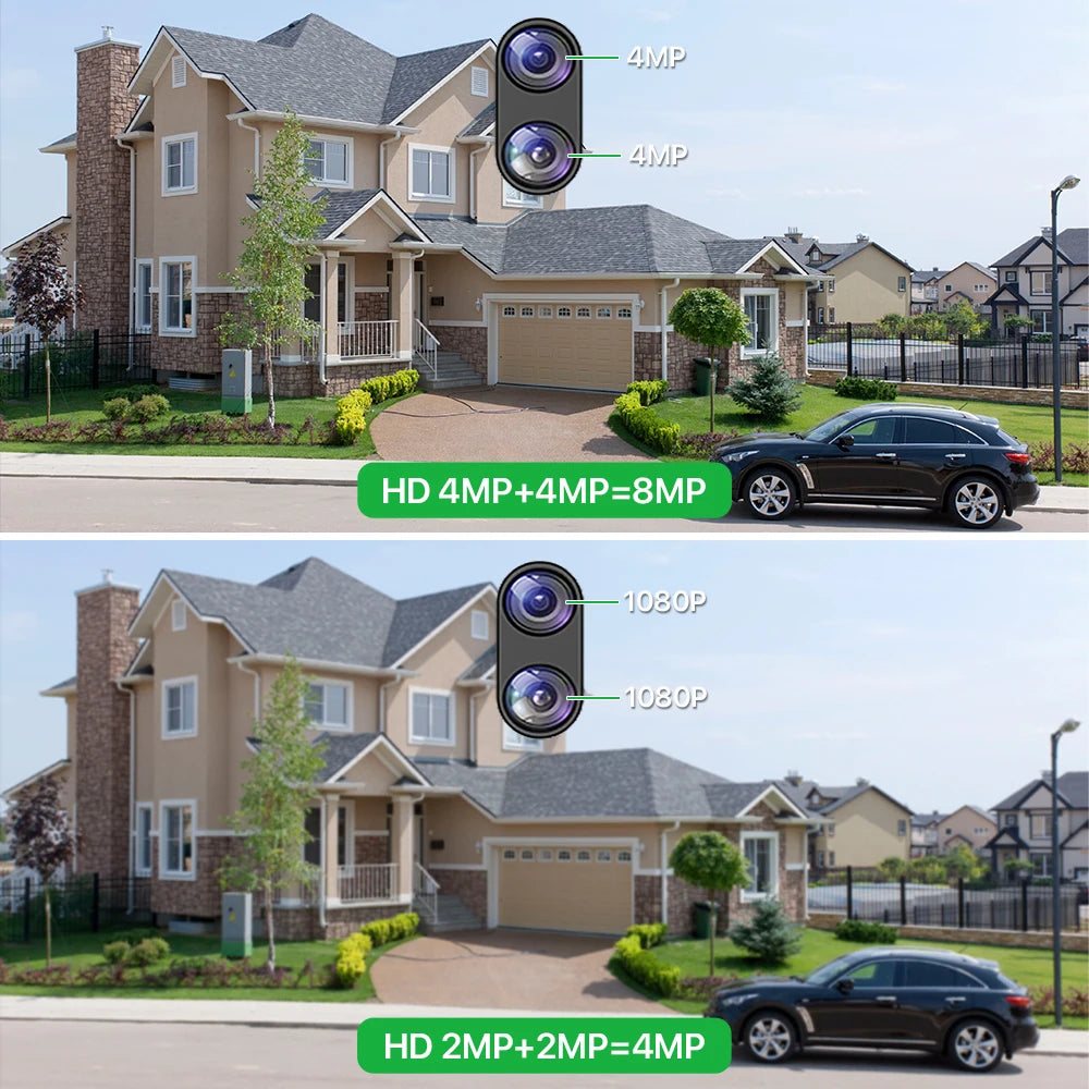 External Wifi PTZ Camera Dual Lens 4K 8MP HD Outdoor
