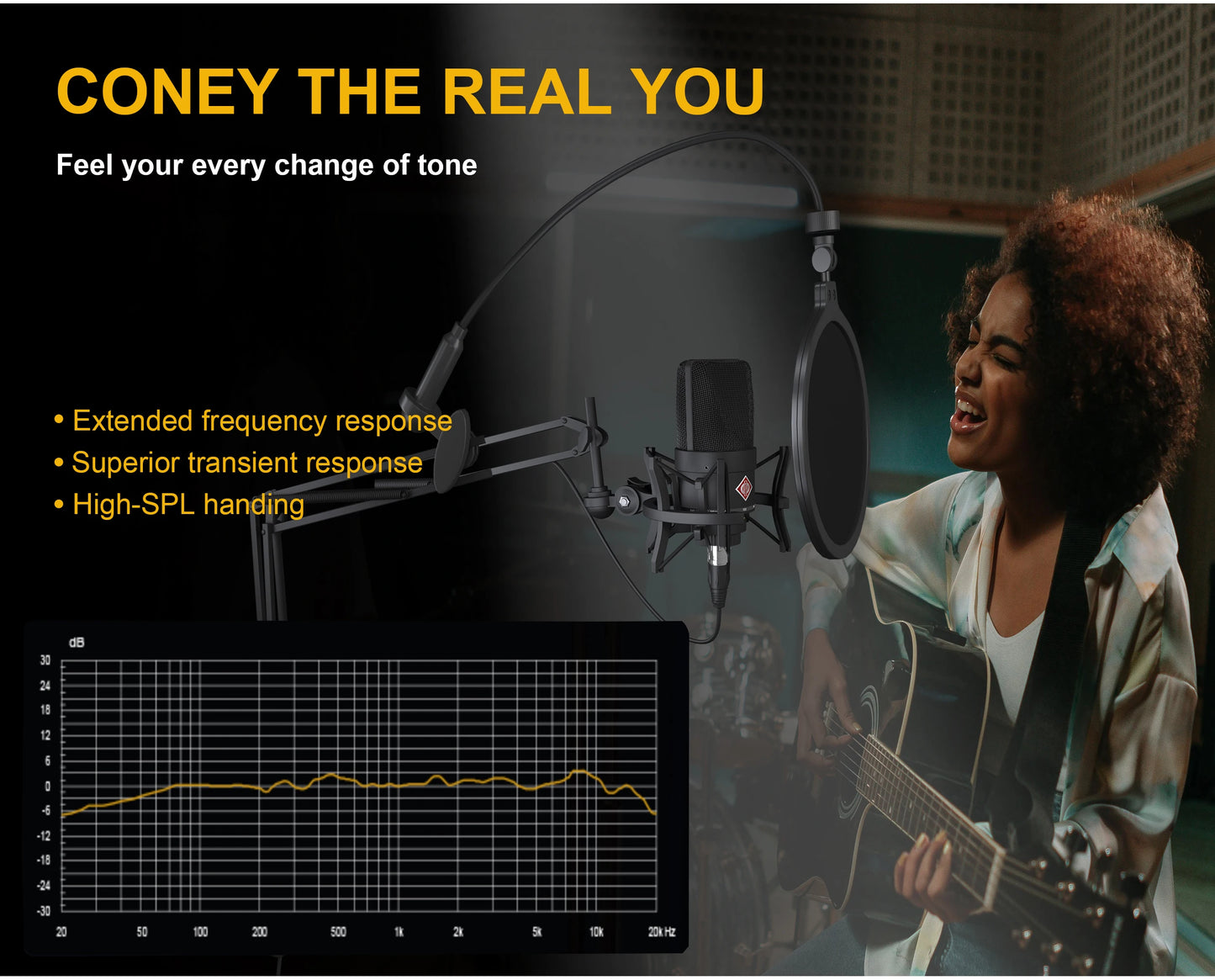 Professional Cardioid Studio Mic for Recording, Podcasting