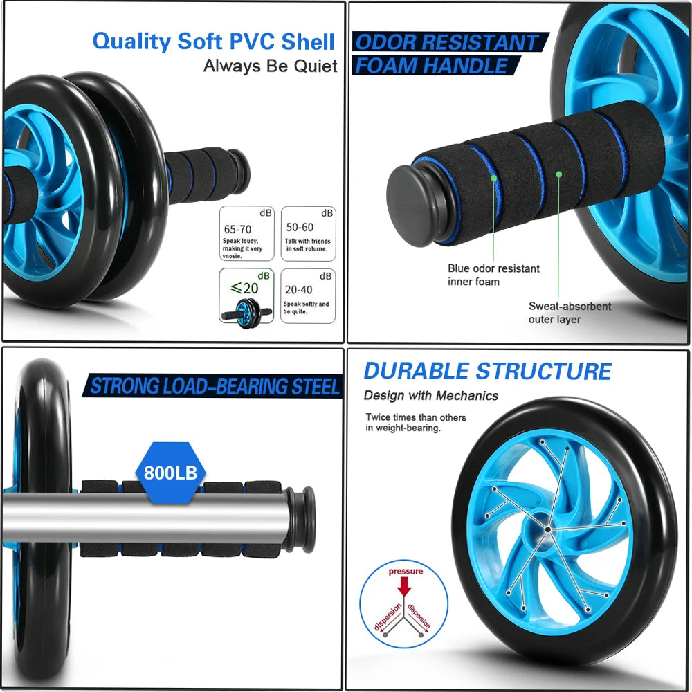 New 5 In 1 Abdominal Fitness Wheel