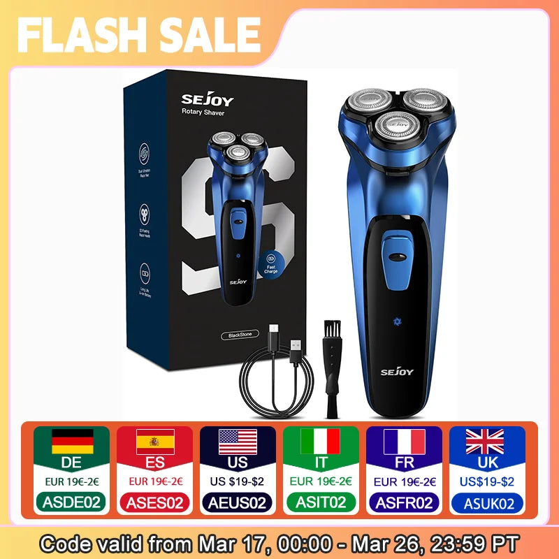 SEJOY Shaver Men USB Electric Shaver Powerful