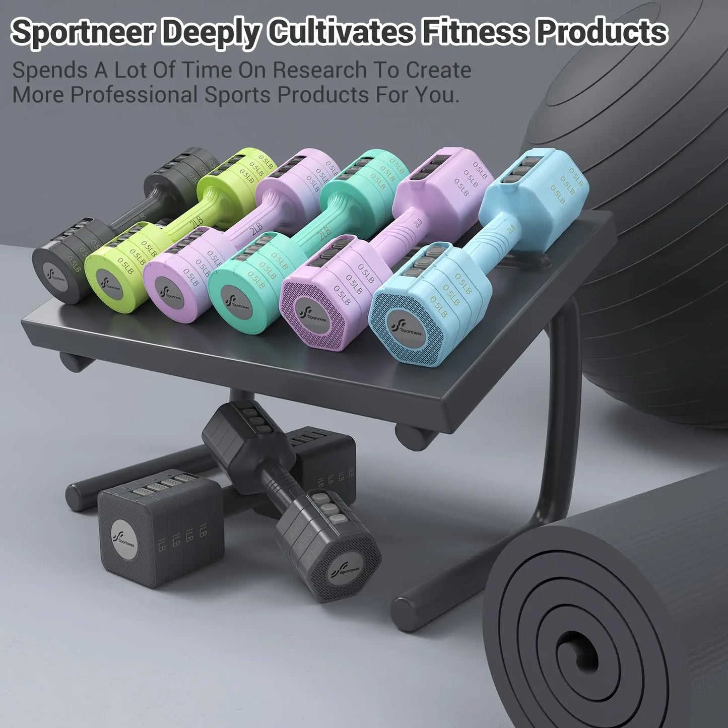 Sportneer Adjustable Dumbbells 4-in-1