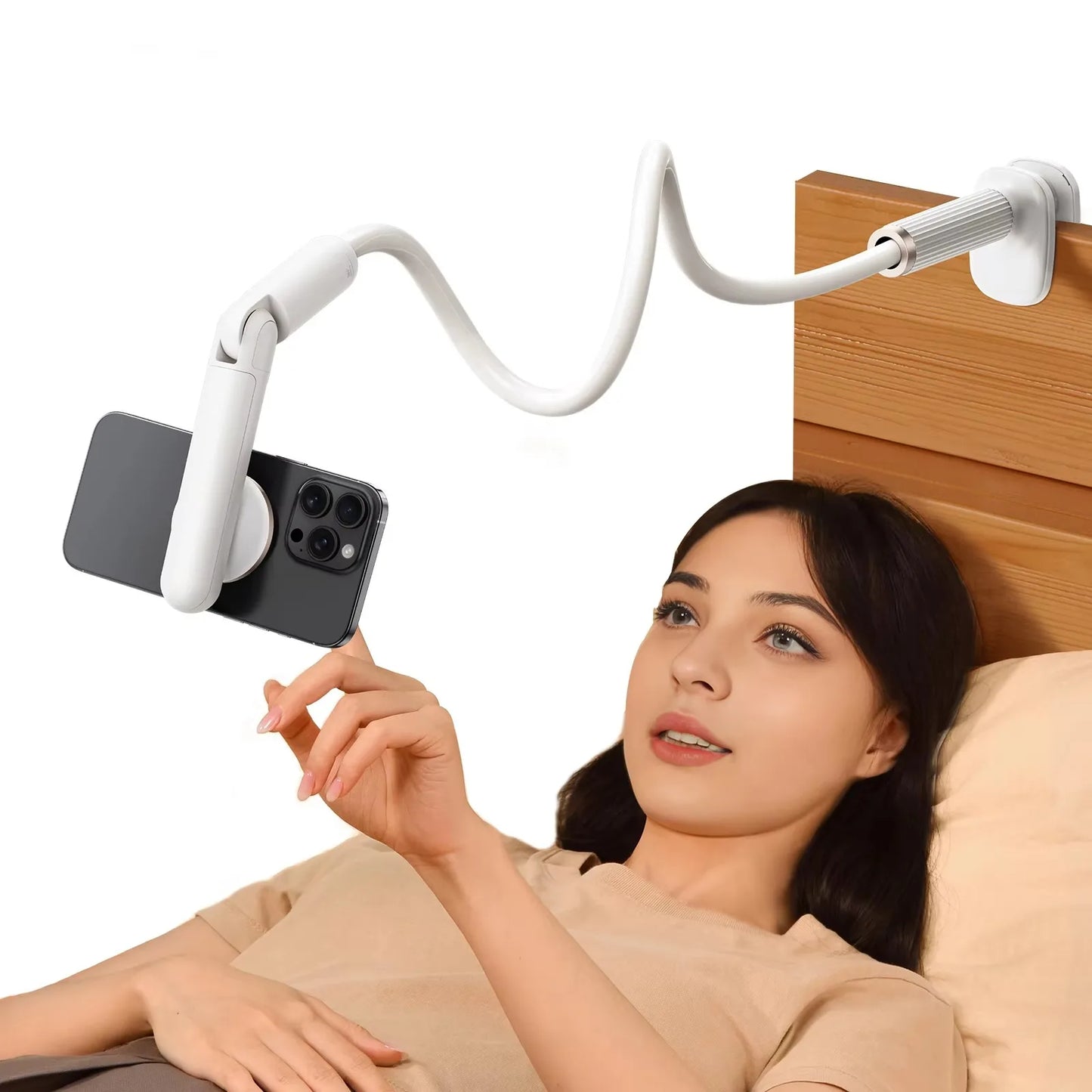 Eary Gooseneck Phone Stand Holder For Bed Kitchen Magnetic