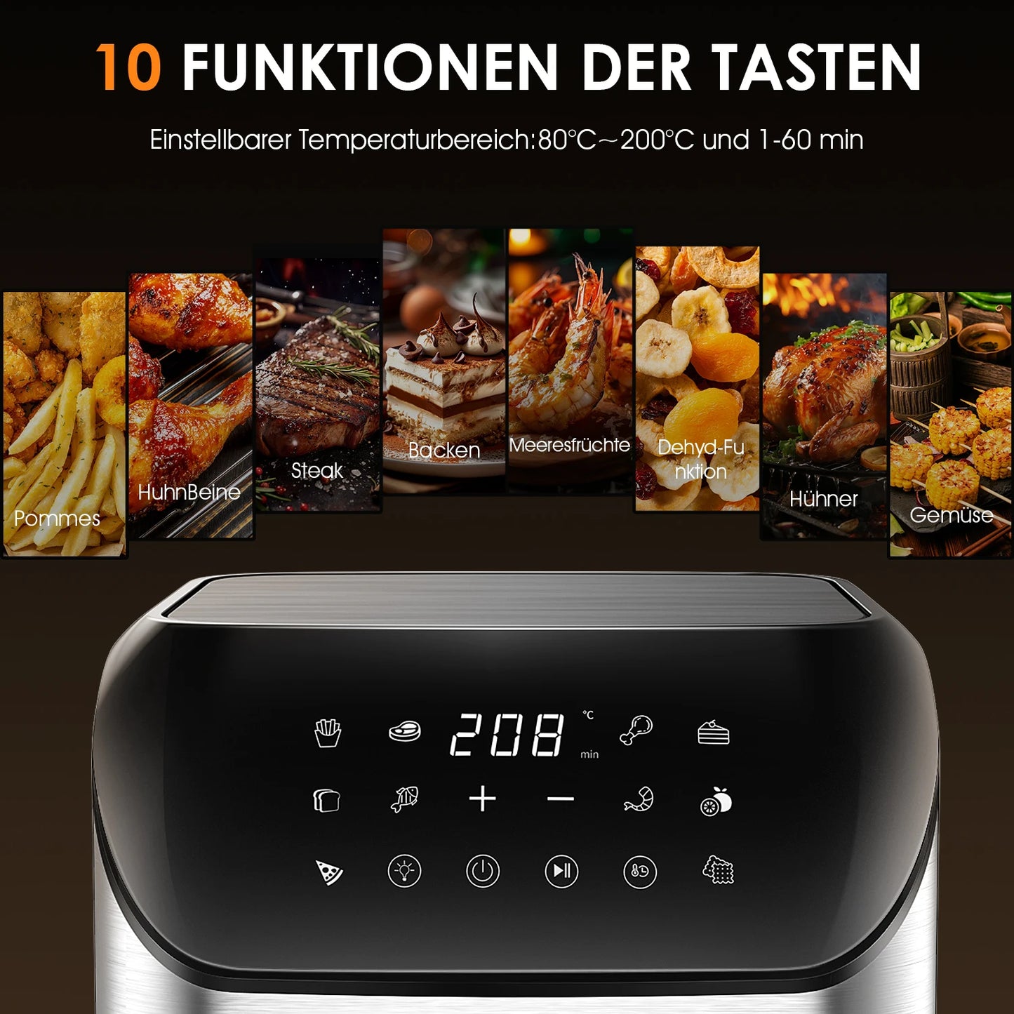 Visible Air Fryer 9L Large Airfryer
