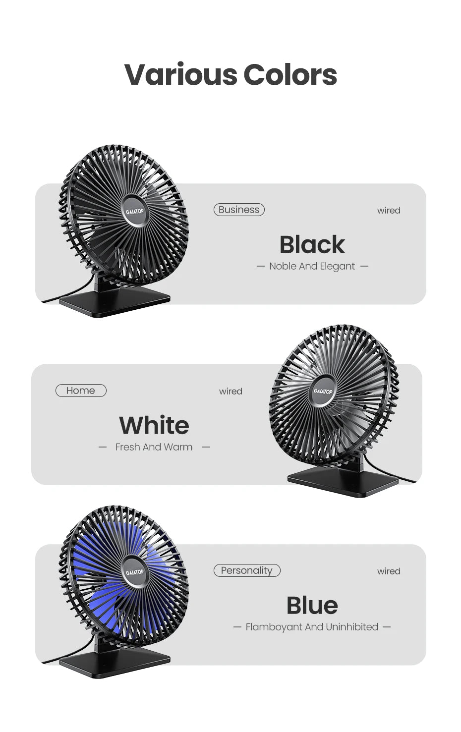 GAIATOP Desk Fan Portable