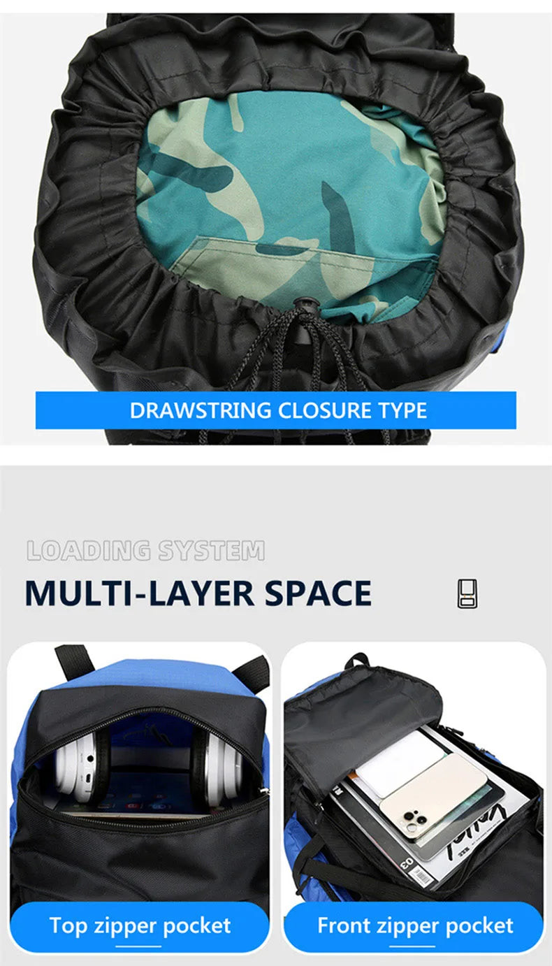 Großer Outdoor-Rucksack für Camping, Wandern, Reisen & Sport