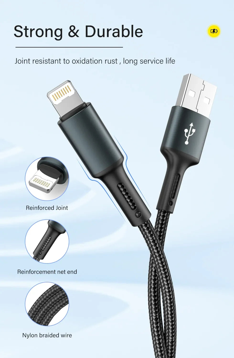 3A USB Cable For iPhone