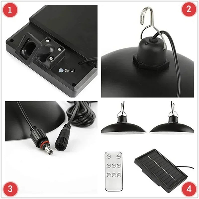 Solar Pendant Light Outdoor Waterproof LED