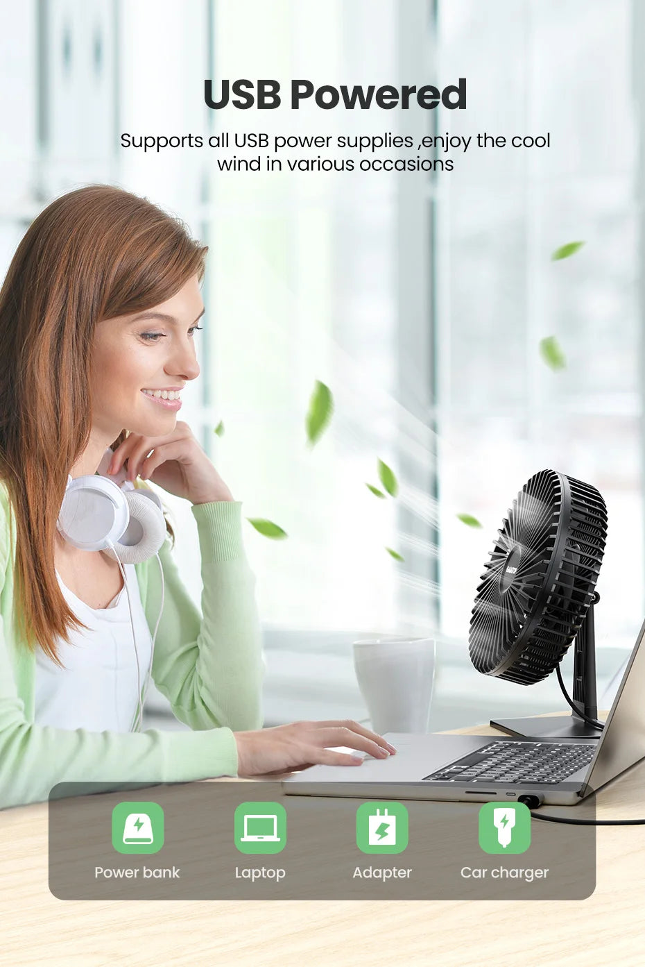 GAIATOP Desk Fan Portable