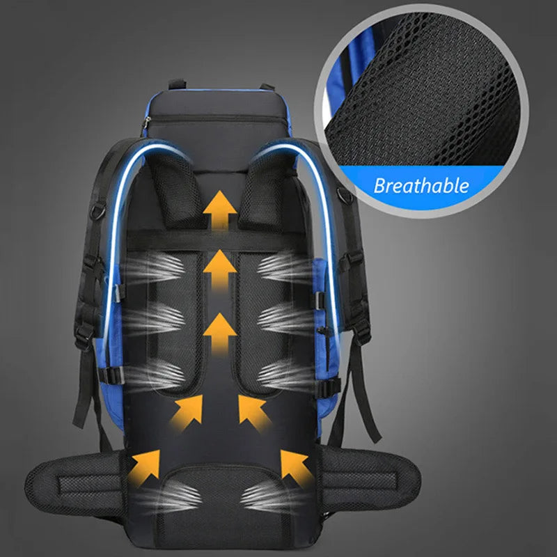 Großer Outdoor-Rucksack für Camping, Wandern, Reisen & Sport