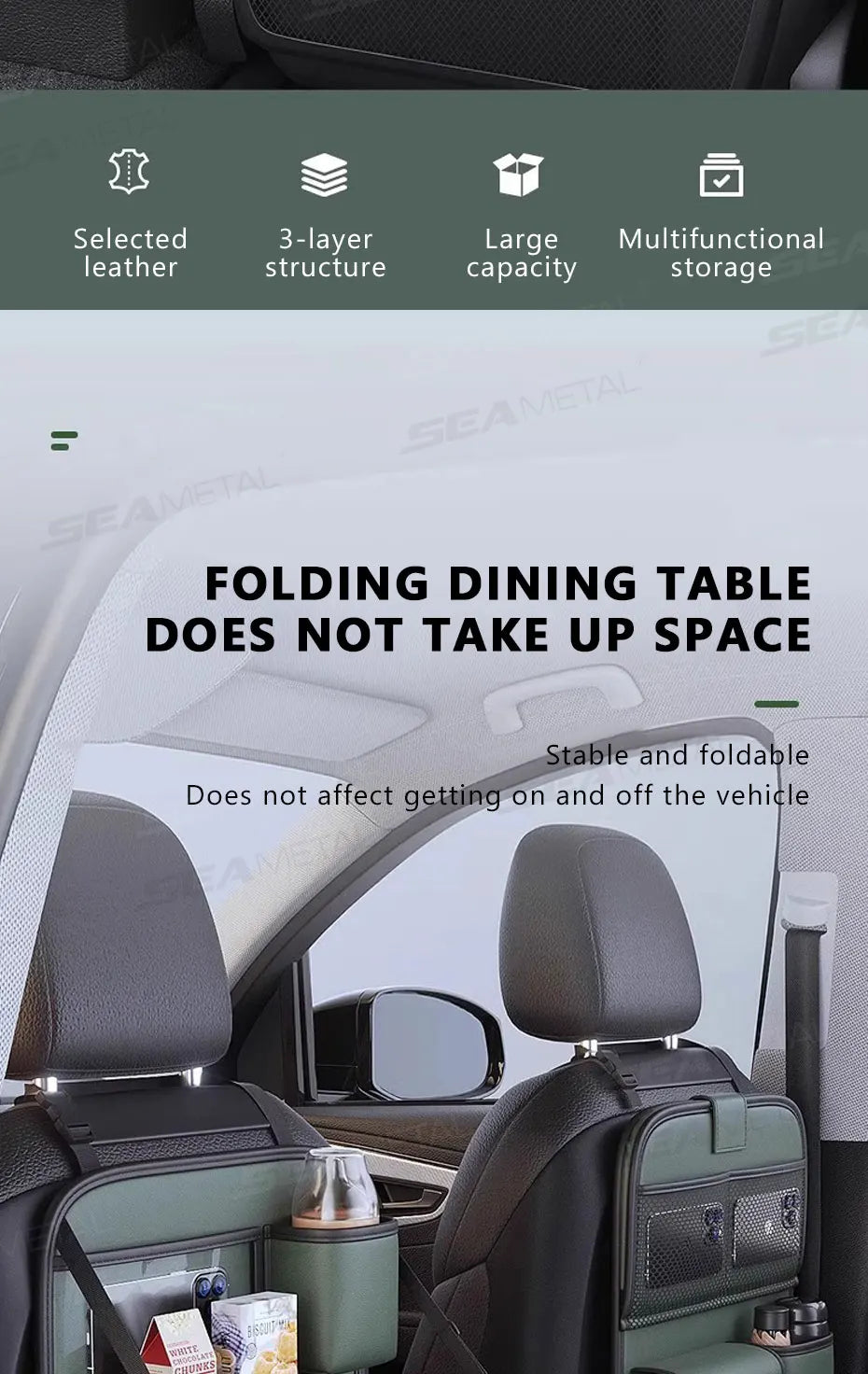 SEAMETAL Car Seat Back Storage