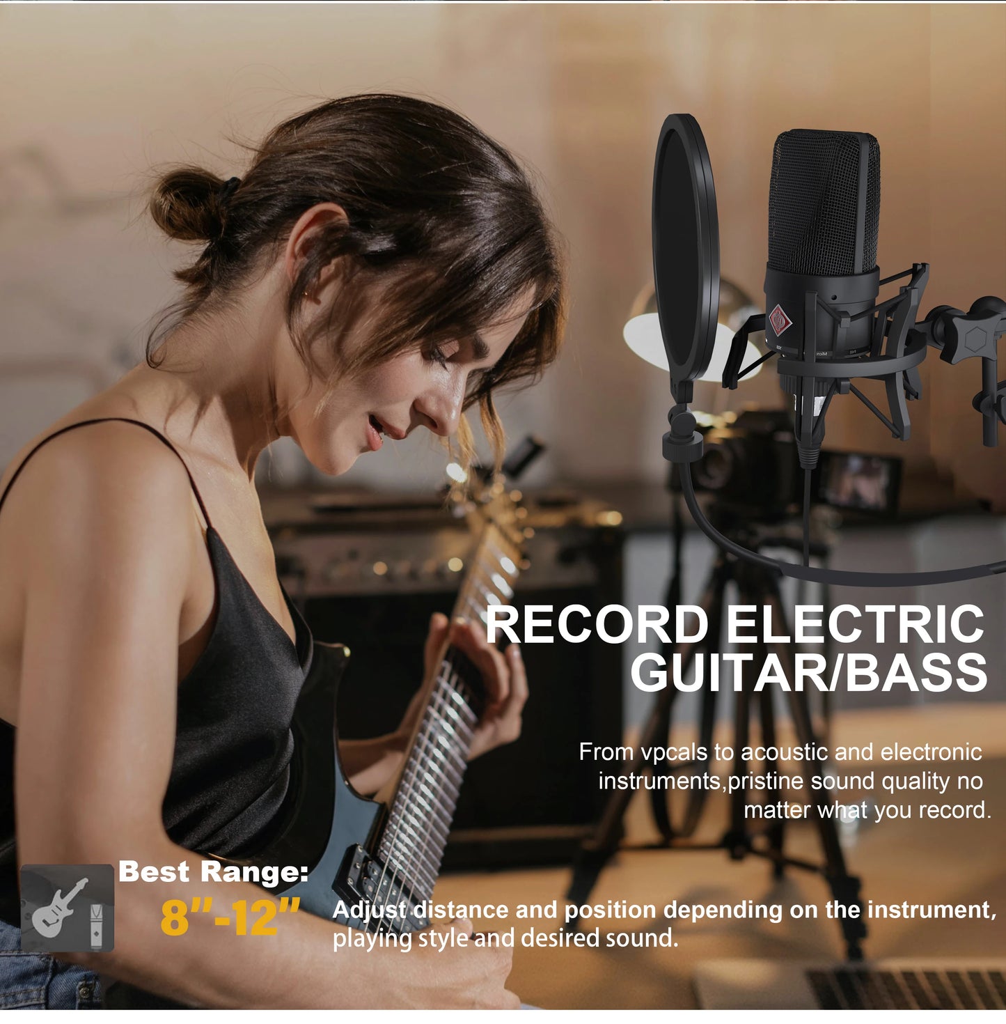 Professional Cardioid Studio Mic for Recording, Podcasting
