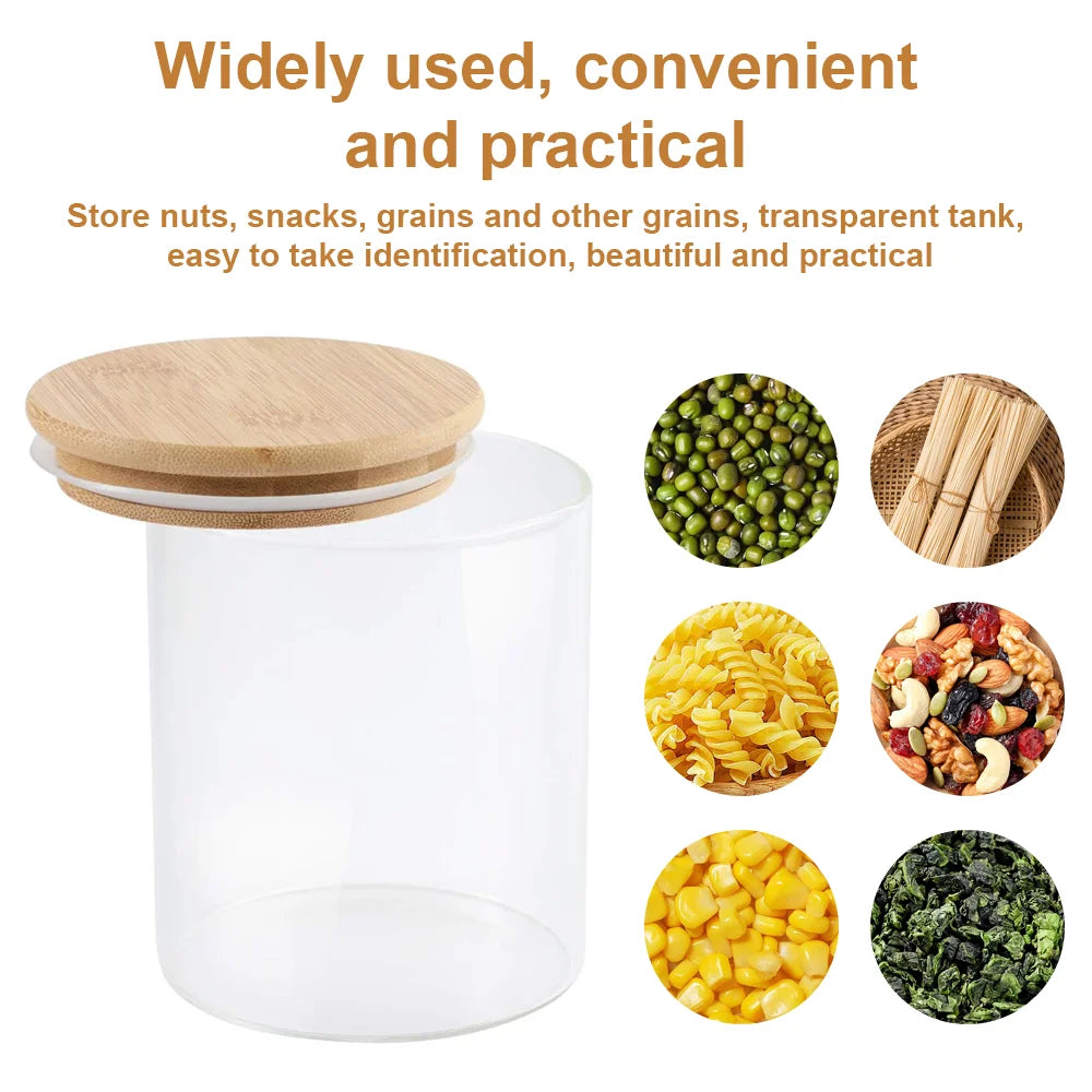 5-teiliges Airtight Glass Storage Jar Set with Bamboo Lids