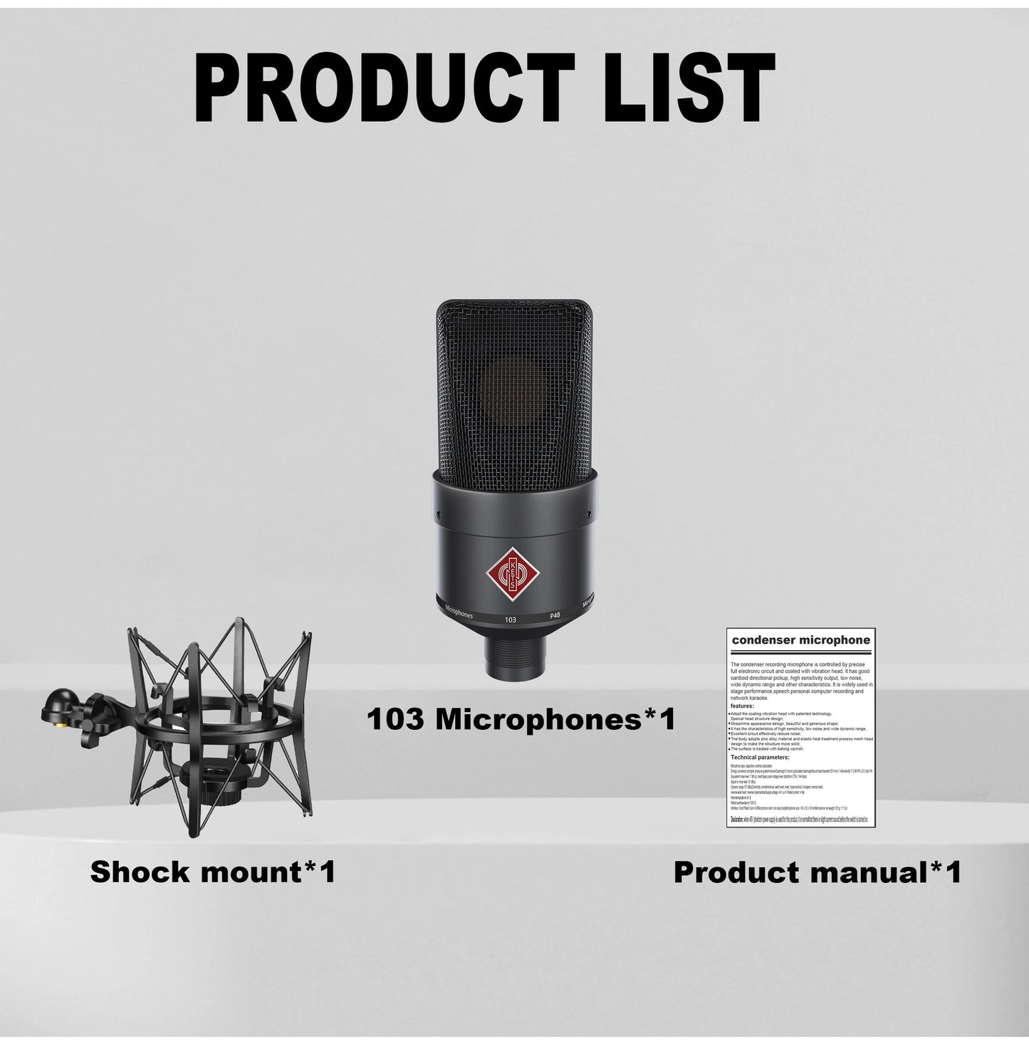 Professional Cardioid Studio Mic for Recording, Podcasting