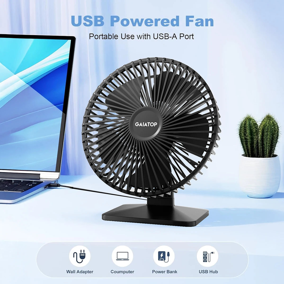 GAIATOP Desk Fan Portable