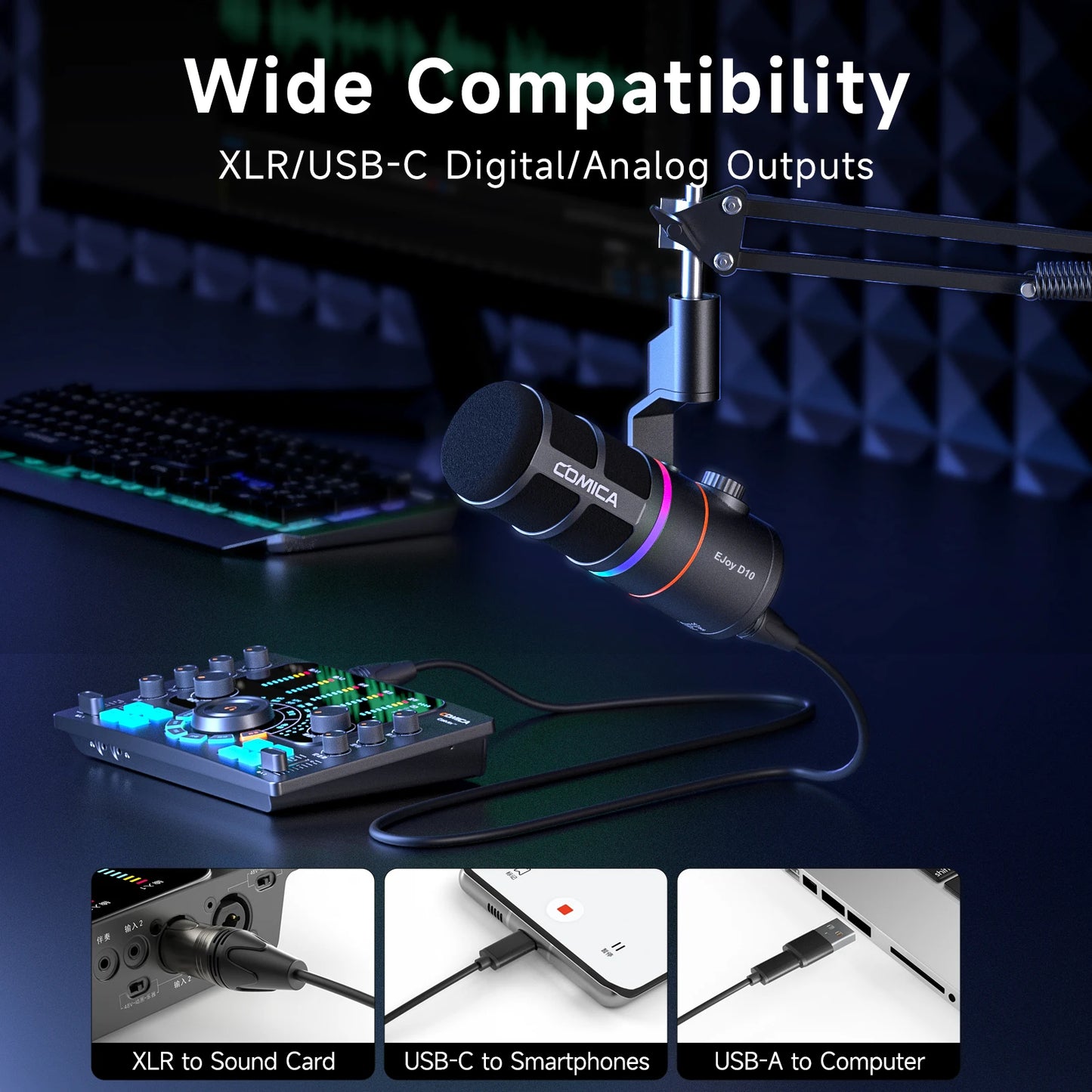 RGB Dynamic Wired Microphone Gaming
