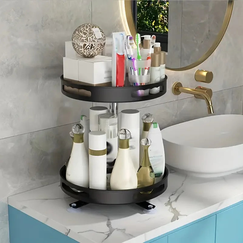 3-Tier Metal Rotating Organizer Spice Rack Seasonings