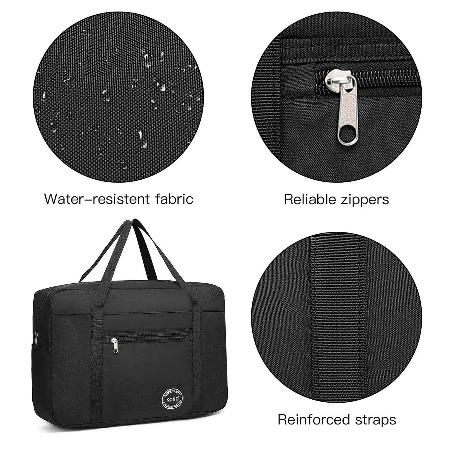 KONO Faltbare Handgepäcktasche aus Nylon