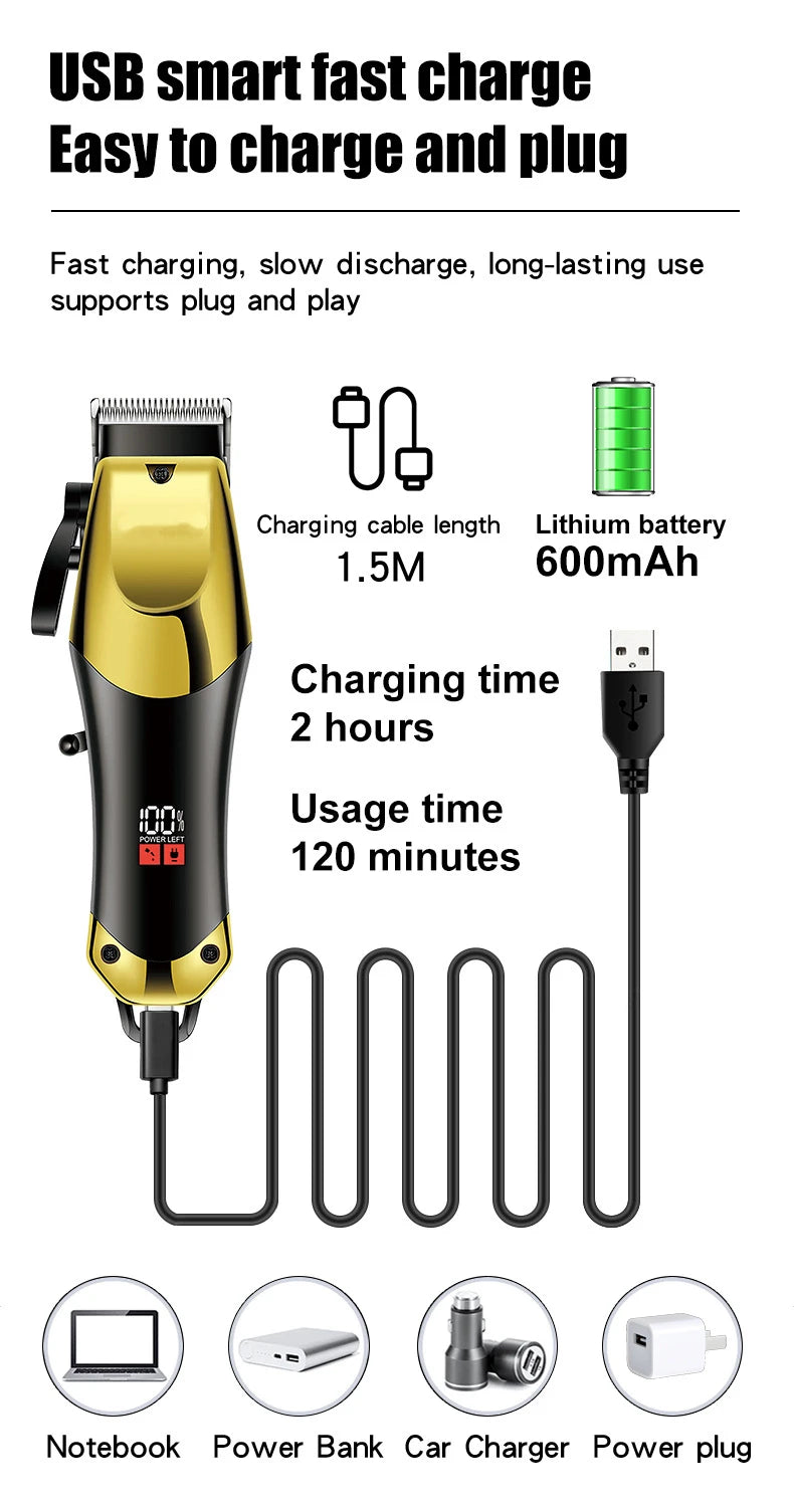USB Rechargeable Hair Clippers for Men