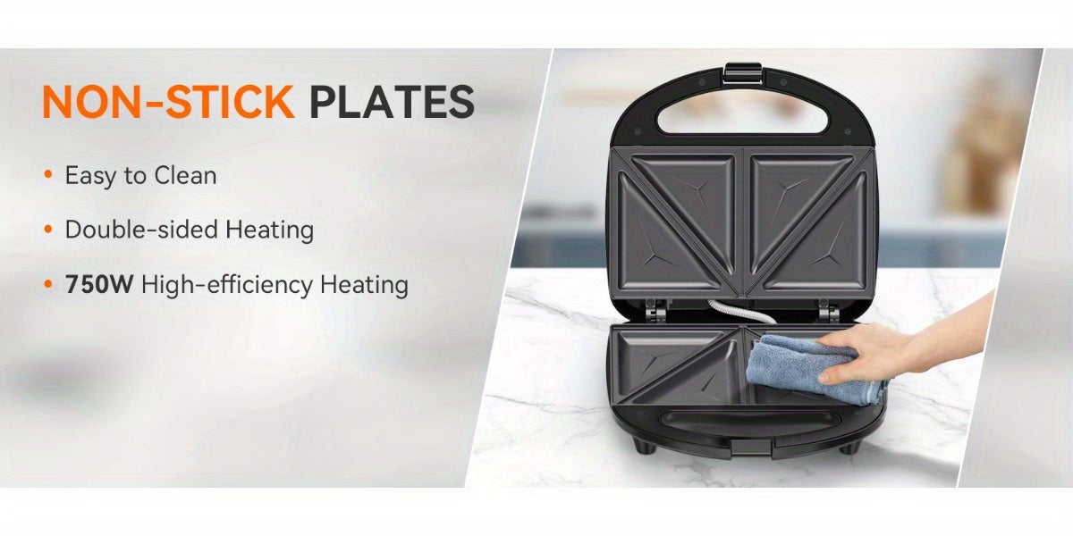 Snailar 2 Slice Sandwich Toaster with Triangle Plates - Krass Market