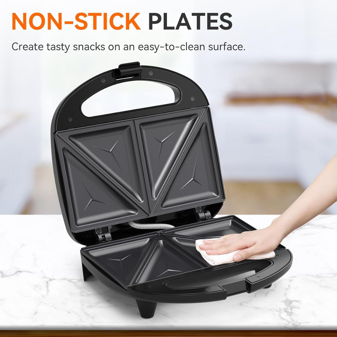 Snailar 2 Slice Sandwich Toaster with Triangle Plates - Krass Market