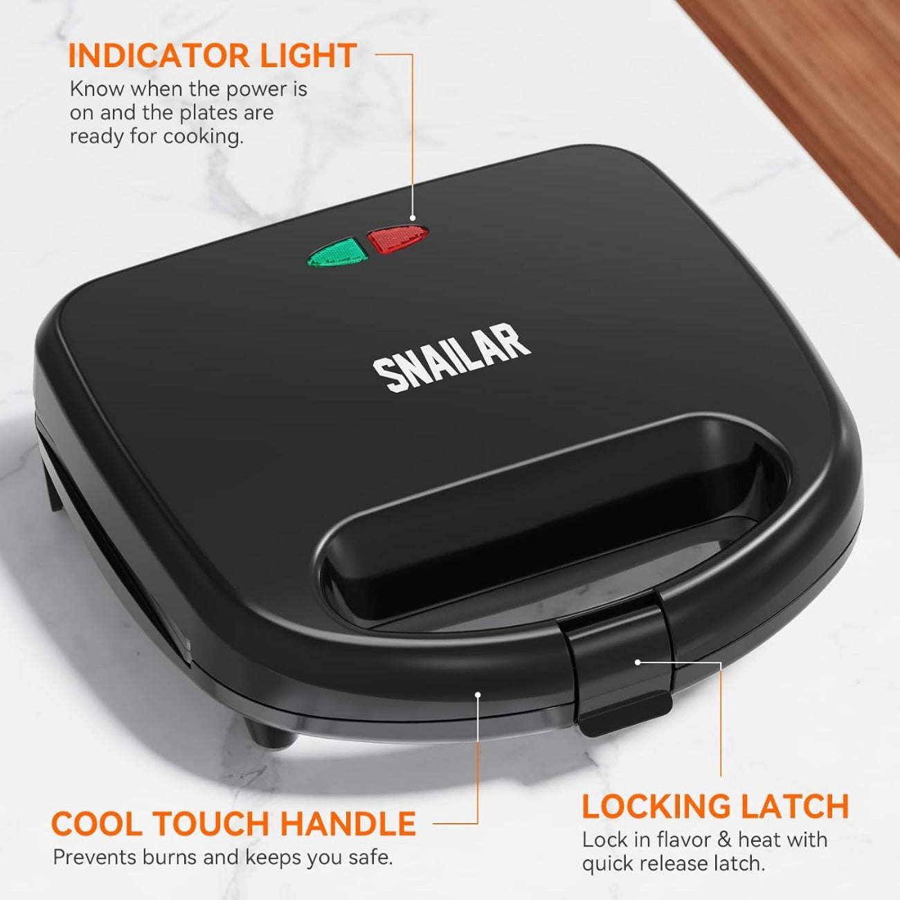 Snailar 2 Slice Sandwich Toaster with Triangle Plates - Krass Market