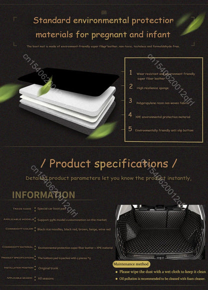 High quality! Full set car trunk mats for Nissan