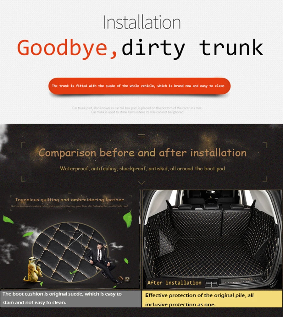 High quality! Full set car trunk mats for Nissan