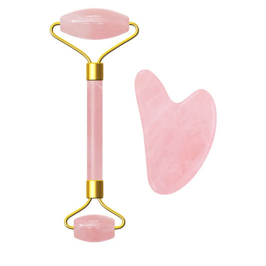 Rose Quartz Face Massage Roller Natural