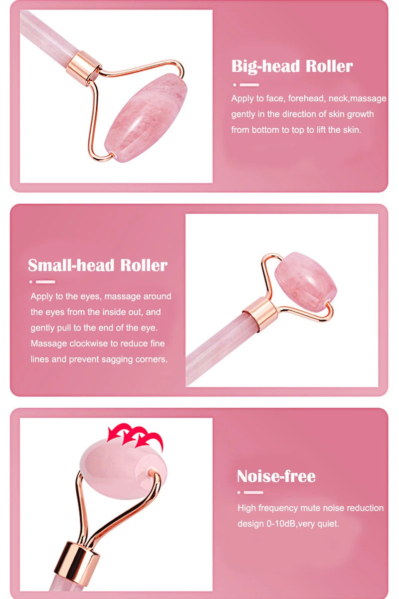 Natural Rose Quartz Jade Roller