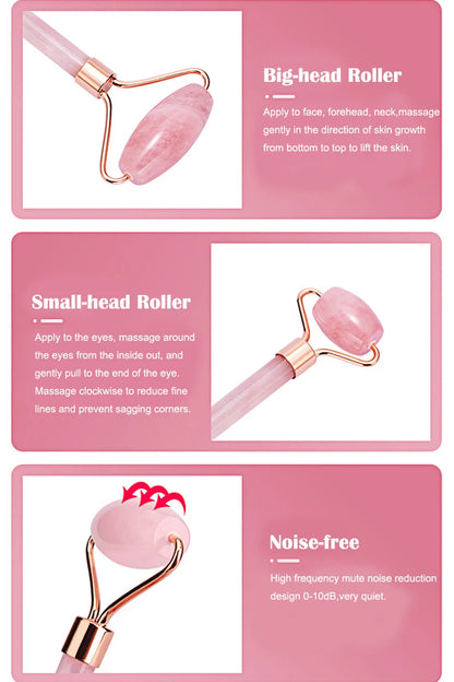 Natural Rose Quartz Jade Roller