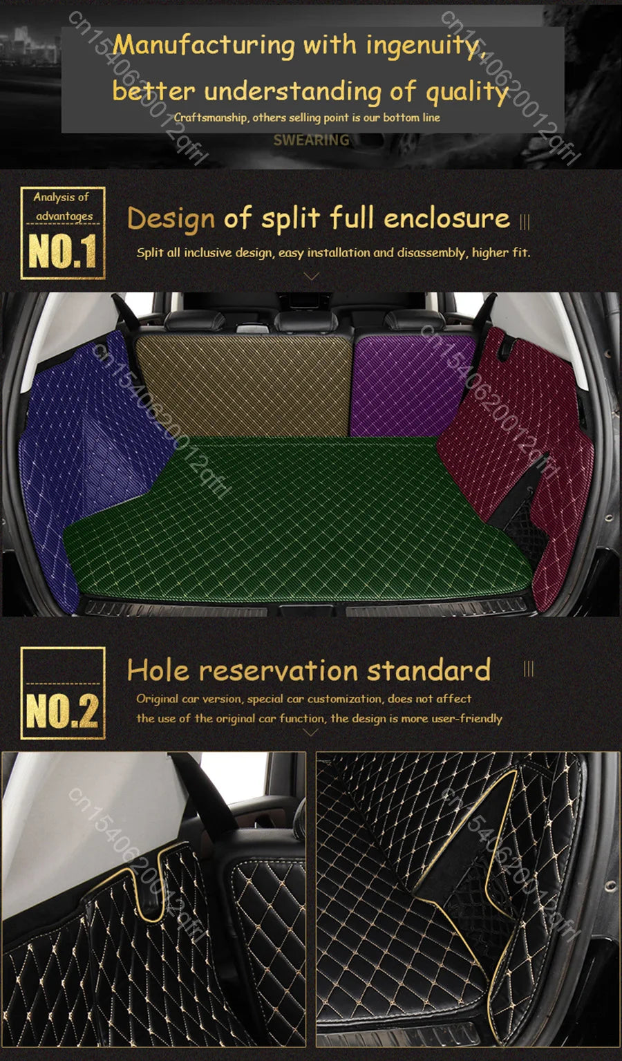 High quality! Full set car trunk mats for Nissan