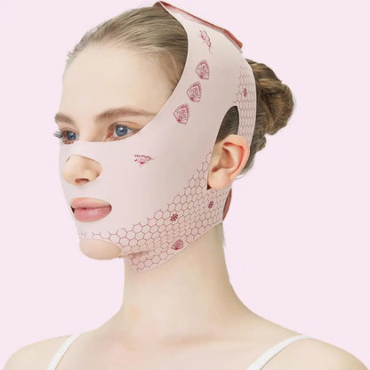 Pink Face Lift Bandage With Full Face Mask