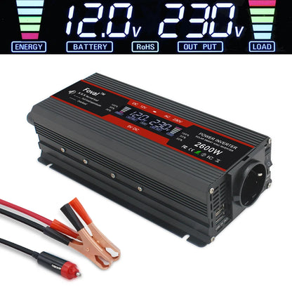 2600W/4000W Car Inverter DC12V AC220V Power Inversor LED Display