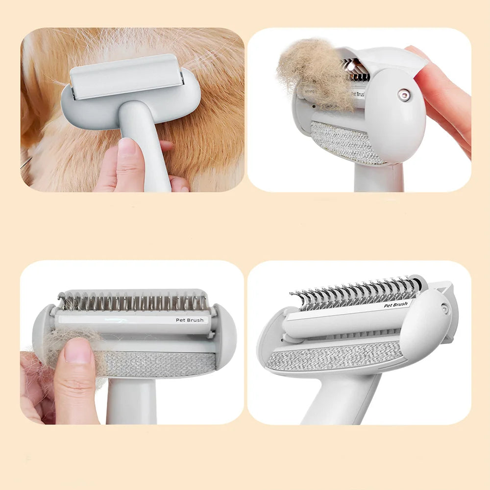 Pet Knot Untangling Comb with Anti-static Cloth  Flip-top Hair