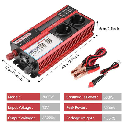 4000W 3000W Power Inverter DC 12V To AC 220V 230V Transformer
